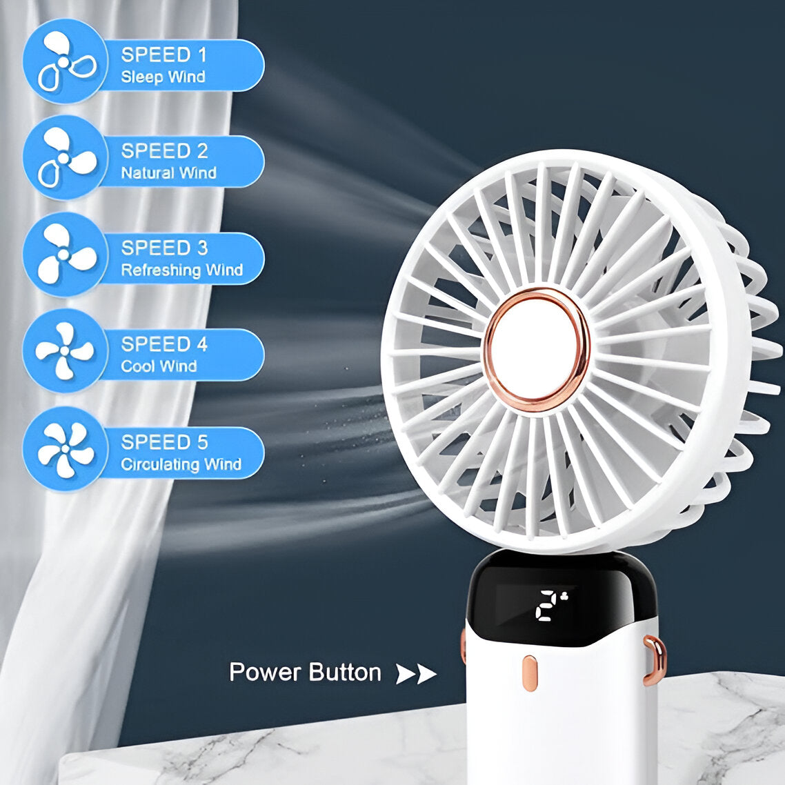 Compact USB Rechargeable Handheld Cooling Fan
