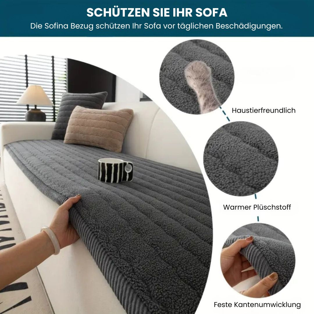 Luxurious Plush Sofa Cover | Cozy Protection for Your Furniture