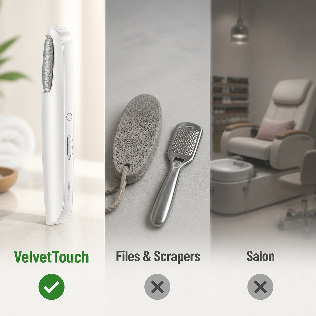 VelvetTouch™ — Grind Away Cracked Heels for Soft Feet in Minutes