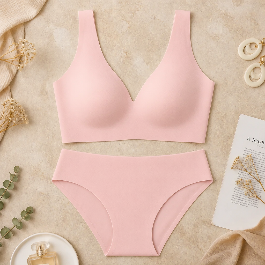 VeloraLift™ – Seamless Wire-Free Comfort Bra with Plunge V-Neck