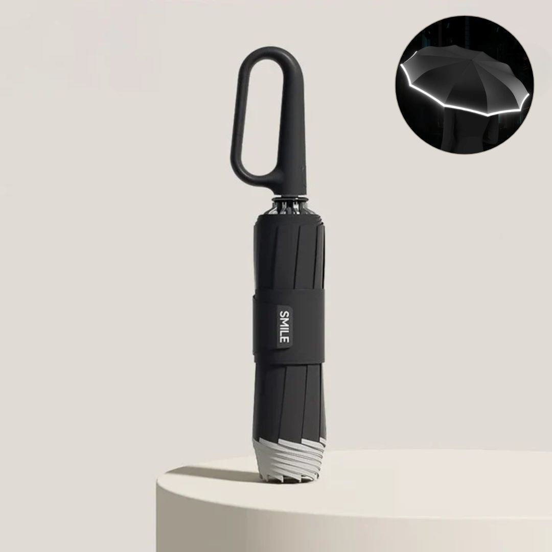 Wind-Resistant Umbrella with Reflective Features