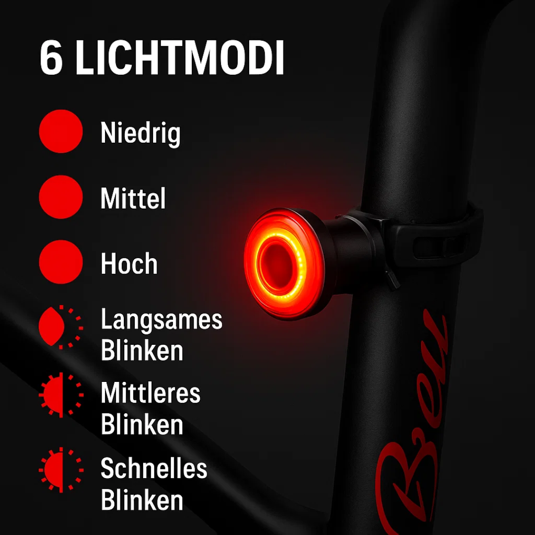 Smart Bicycle Tail Light with 6 Modes & Rechargeable Battery