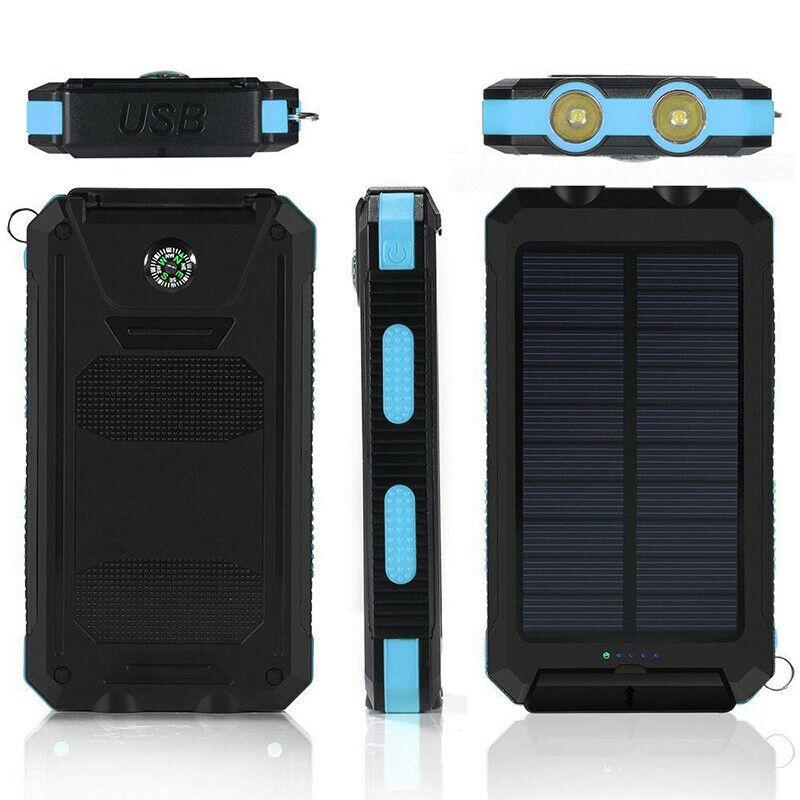SolarFlex 20000mAh Waterproof Power Bank - Dual USB Charger