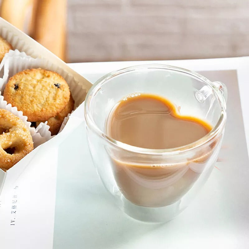 Elegant Double-Walled Tea Glasses with Handle