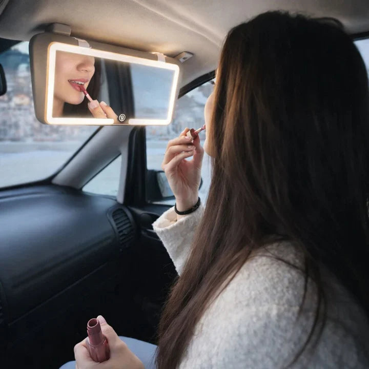 Illuminated Car Makeup Mirror | Travel-Friendly Beauty Reflector