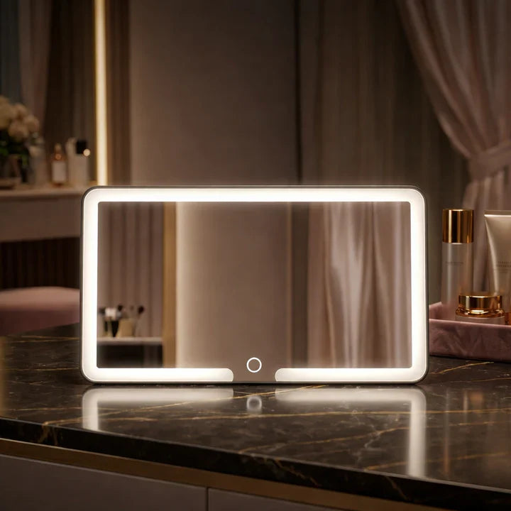 Illuminated Car Makeup Mirror | Travel-Friendly Beauty Reflector