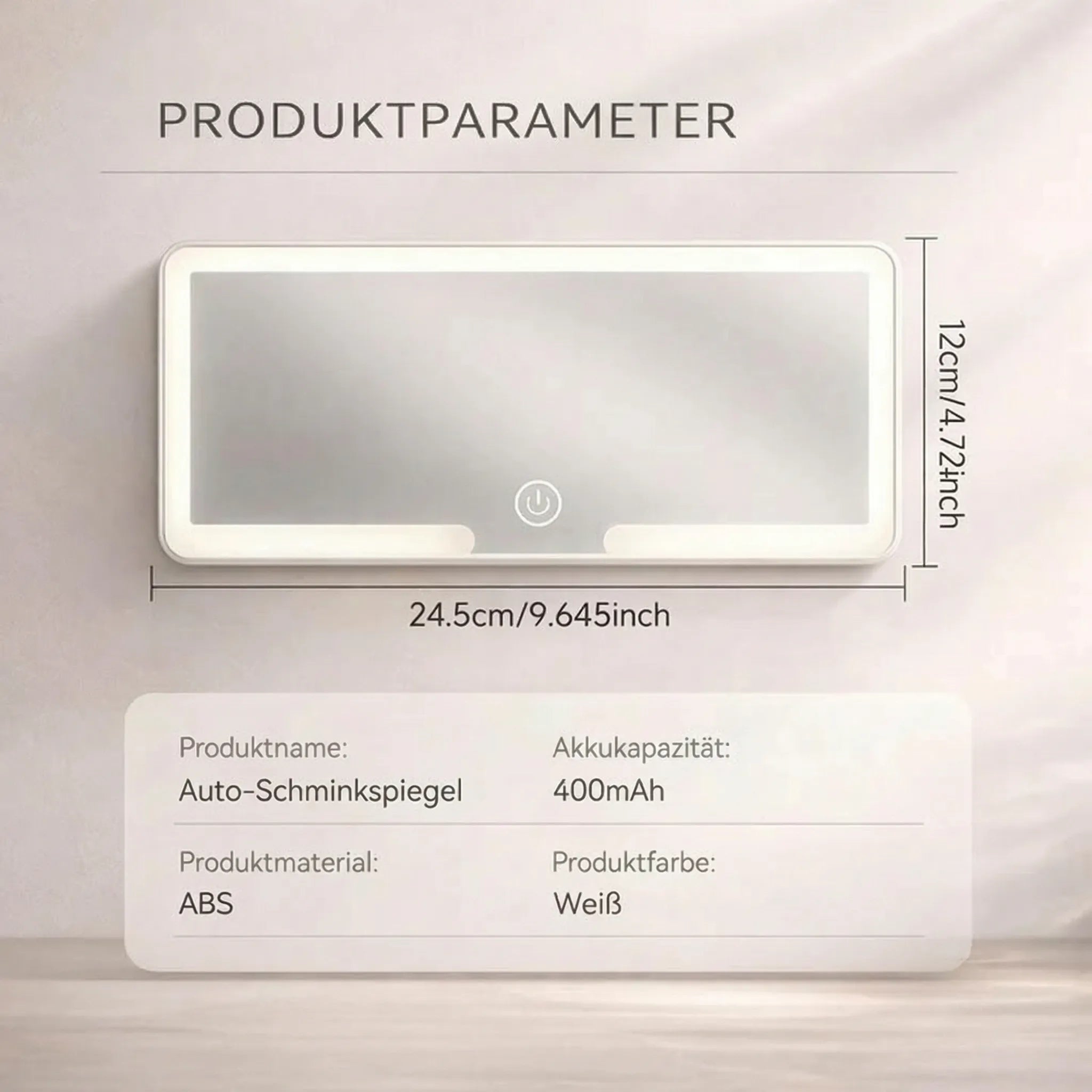 Illuminated Car Makeup Mirror | Travel-Friendly Beauty Reflector