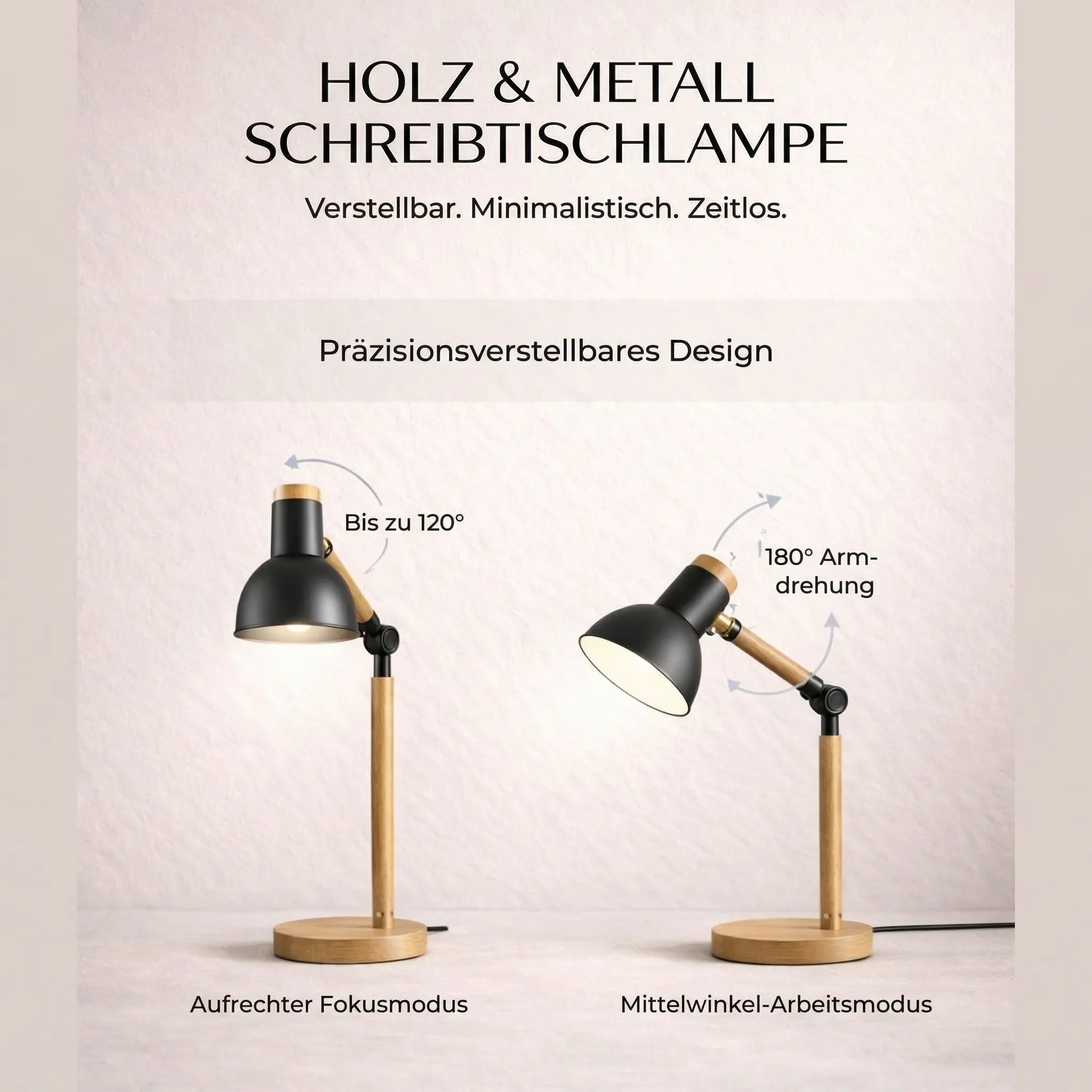 Wooden Desk Lamp | Adjustable Lighting for Any Space