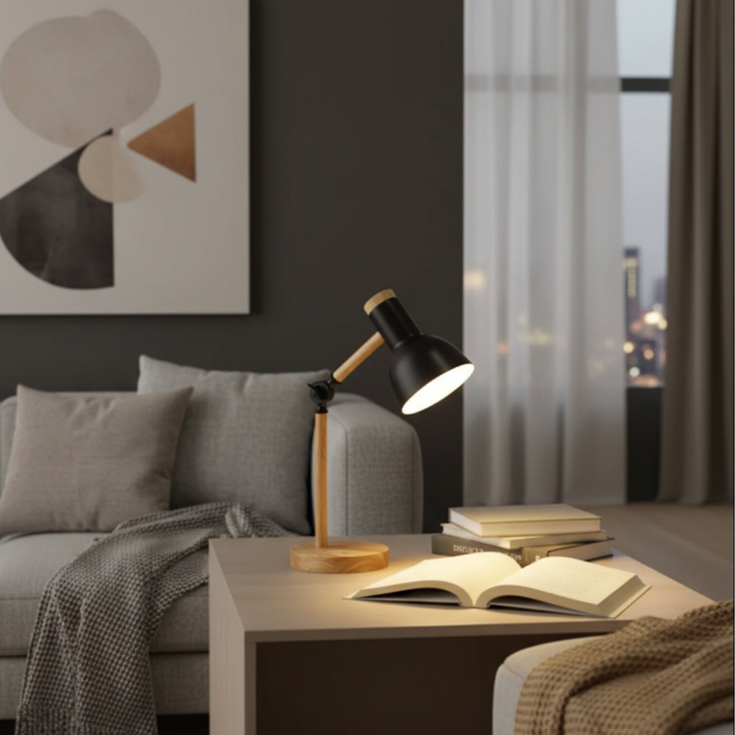 Wooden Desk Lamp | Adjustable Lighting for Any Space