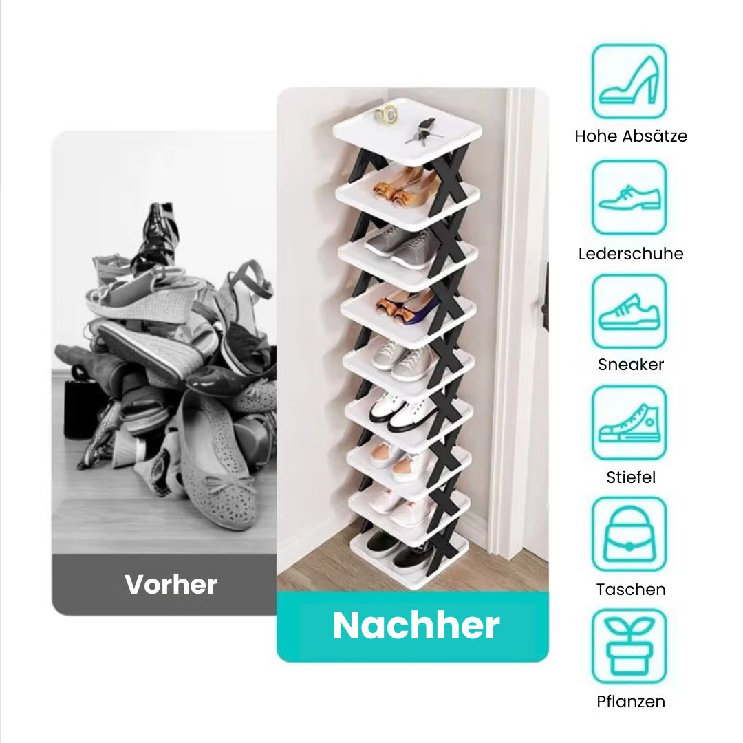 Slim Shoe Organizer | Vertical Shoe Rack for Space Saving
