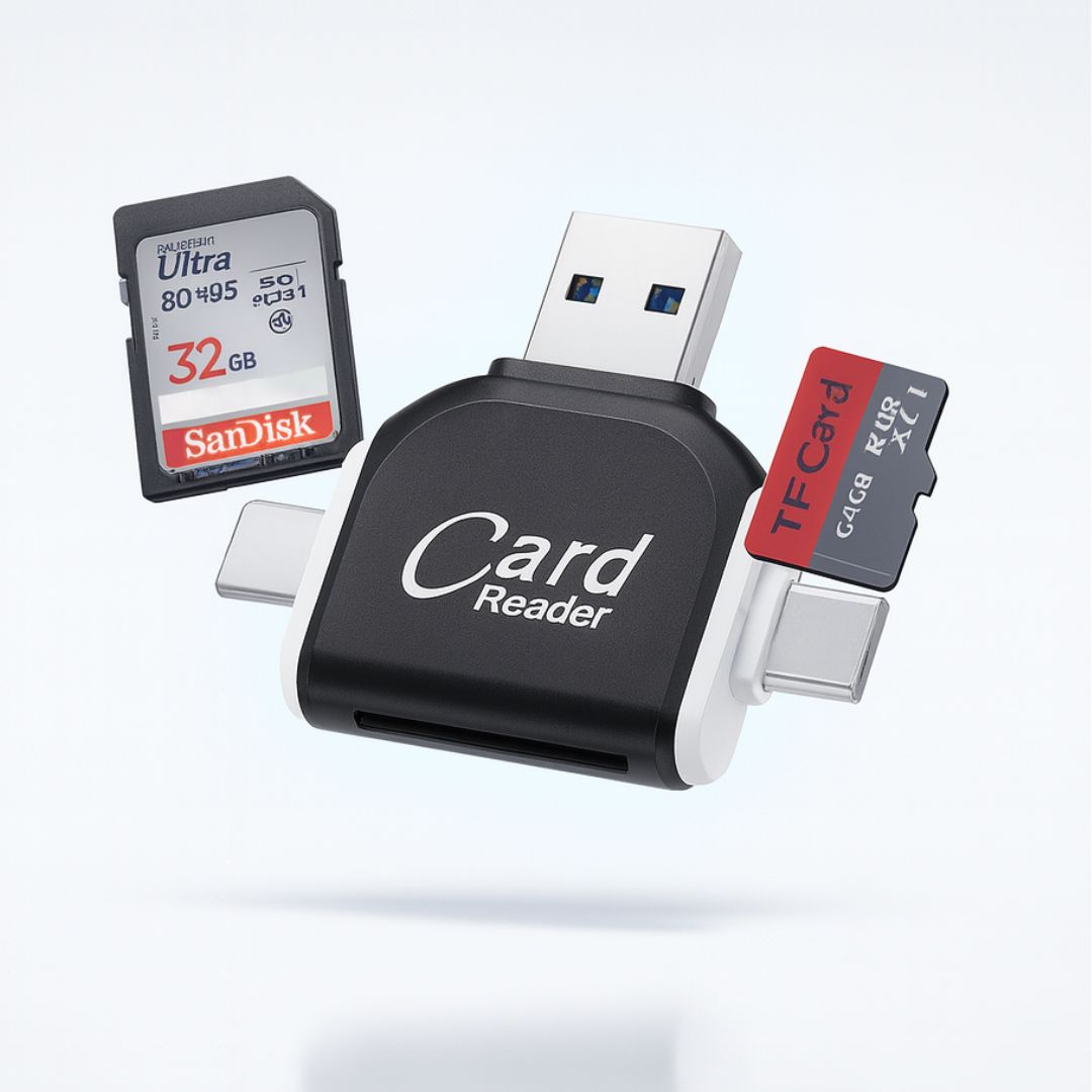 Universal SD Card Reader with USB A, USB C, Micro USB & Lightning