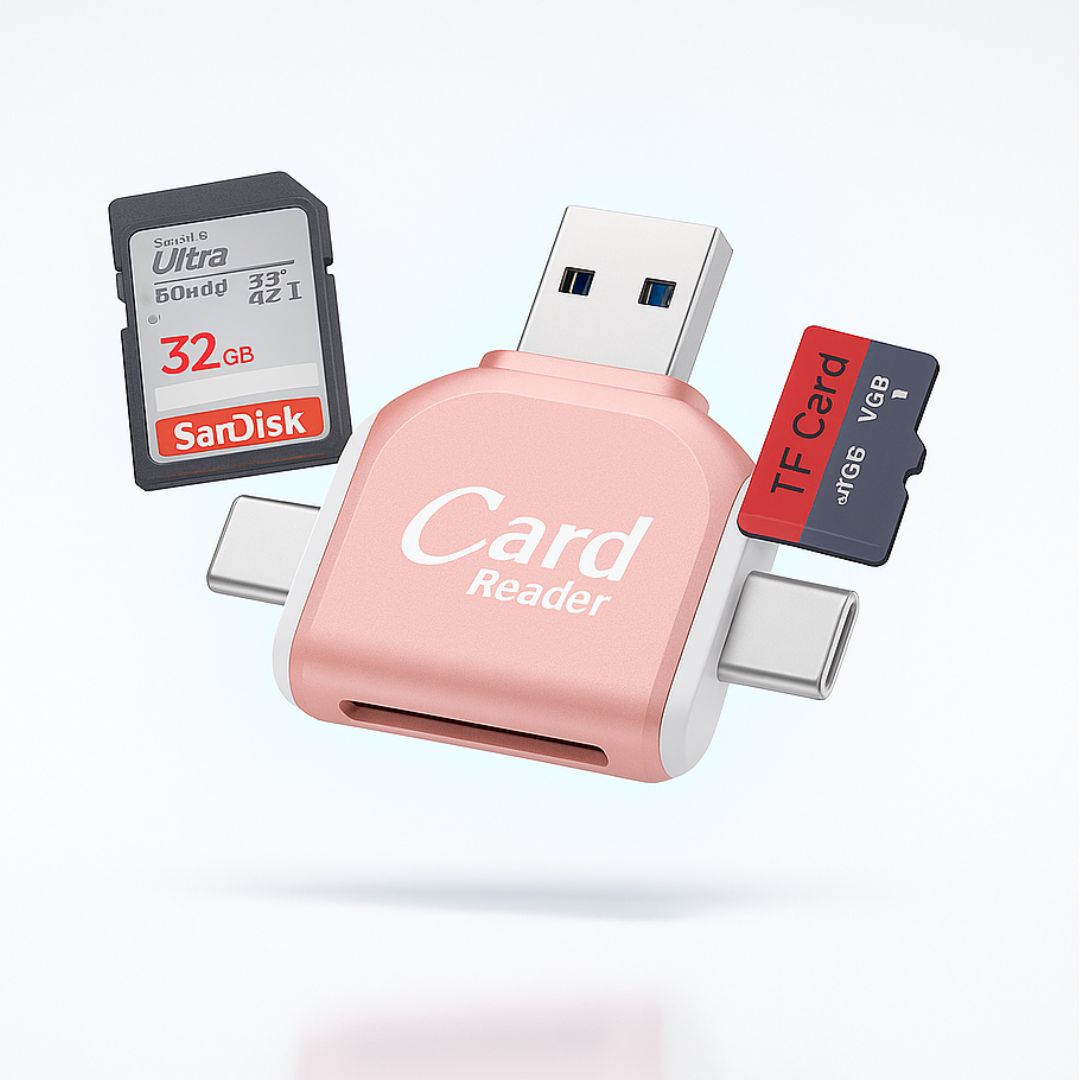 Universal SD Card Reader with USB A, USB C, Micro USB & Lightning
