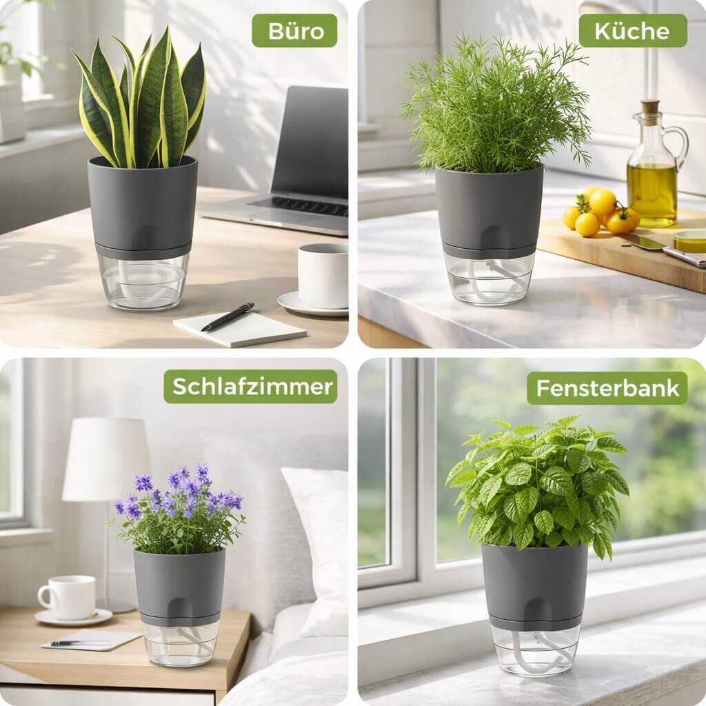 Self-Watering Plant Pot with Reservoir for Indoor & Outdoor Use