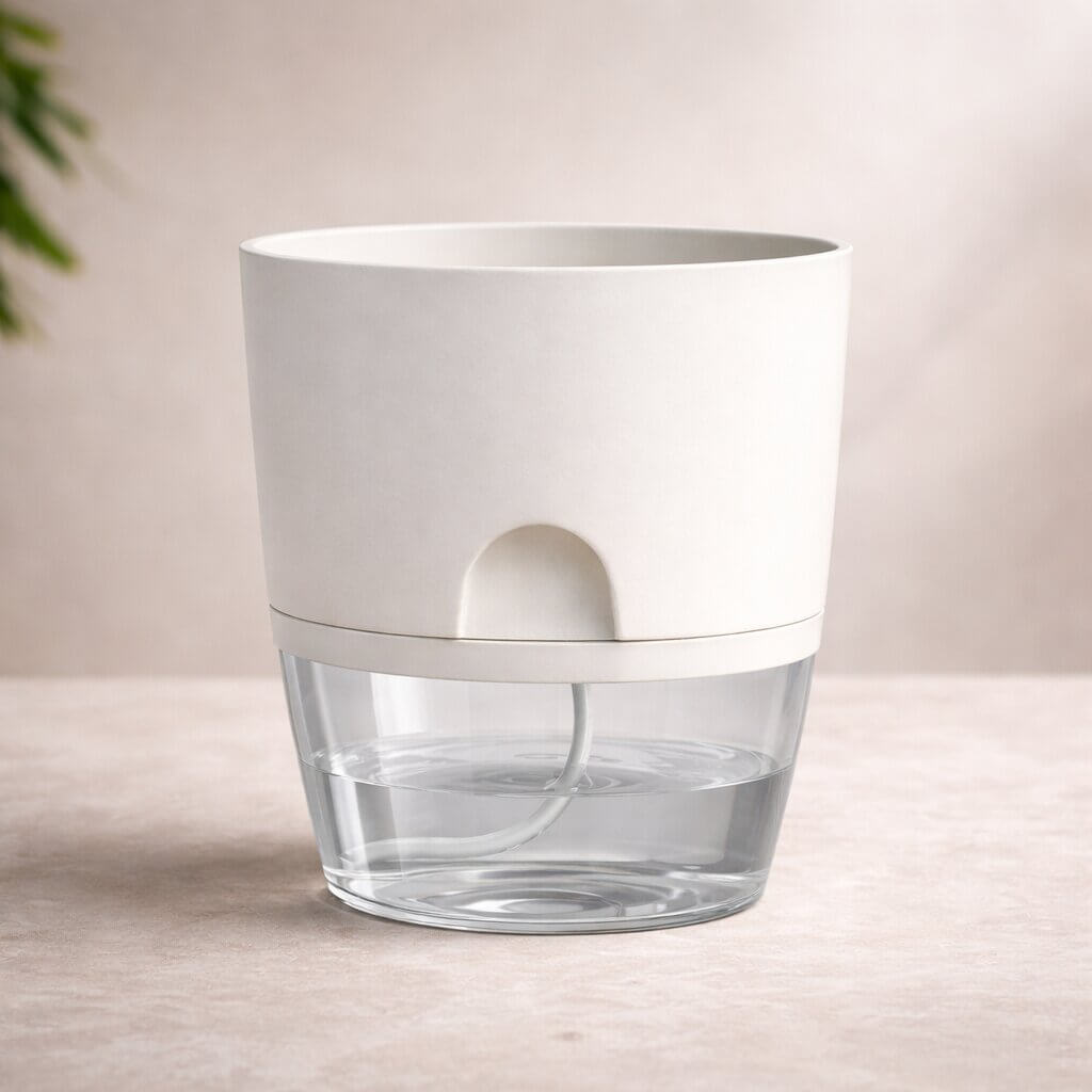 Self-Watering Plant Pot with Reservoir for Indoor & Outdoor Use