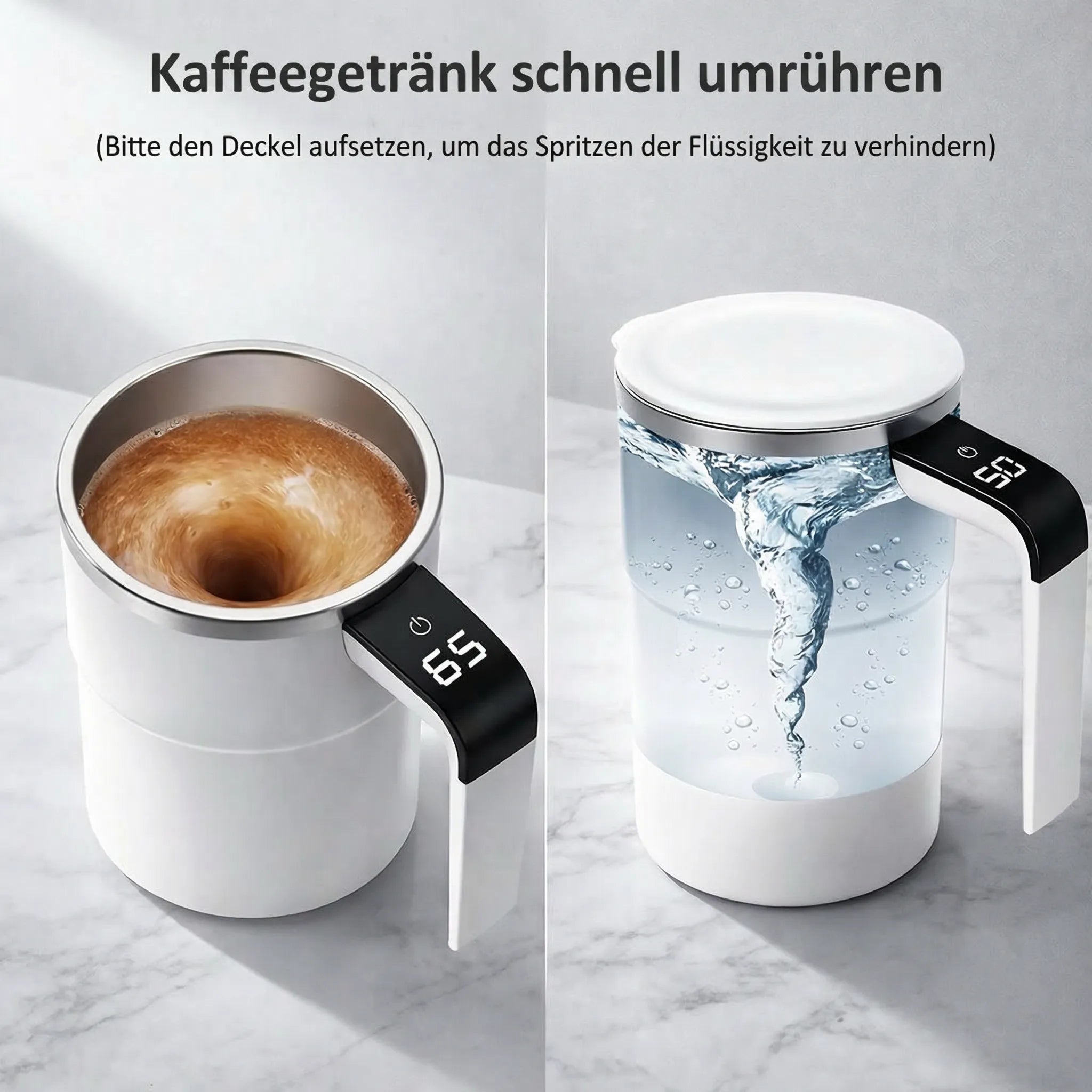Smart Mixing Mug with LCD Display & USB Rechargeable Technology