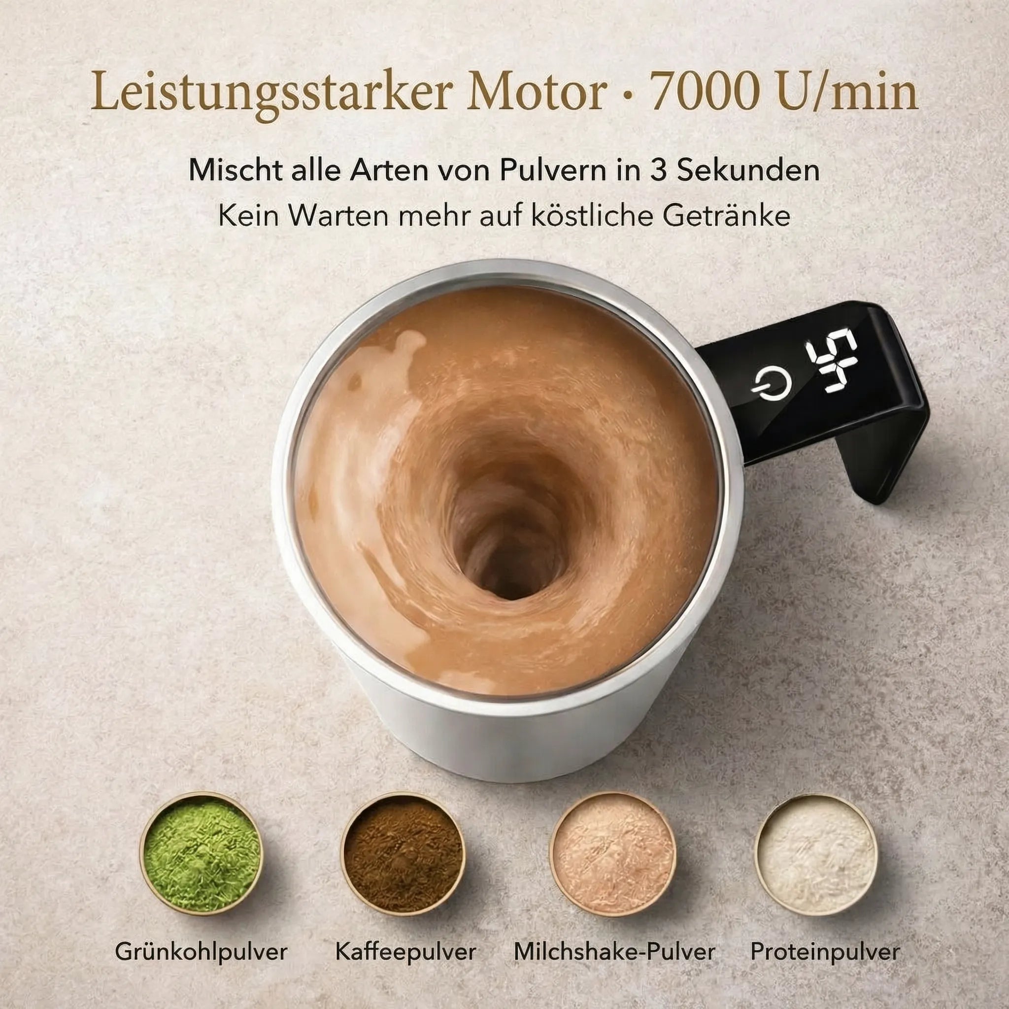 Smart Mixing Mug with LCD Display & USB Rechargeable Technology