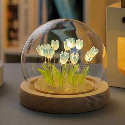 Gentle Glow Tulip Lamp for Peaceful Sleep Spaces