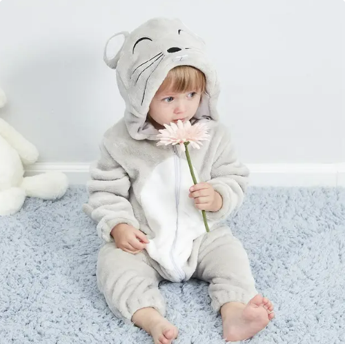 Cozy Critter Fleece Baby Jumpsuit