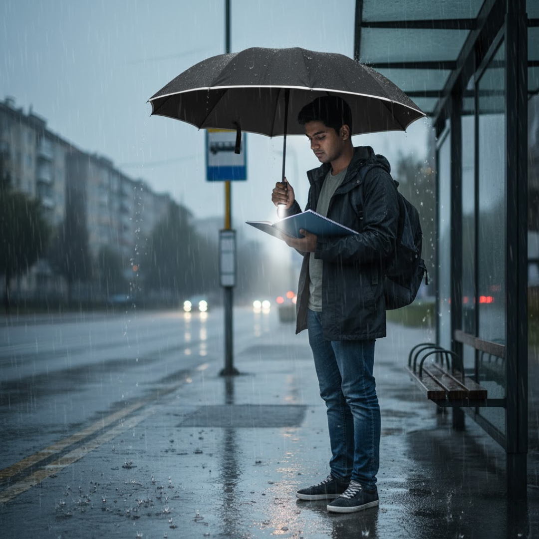 Wind-Resistant Smart Umbrella with Integrated Light