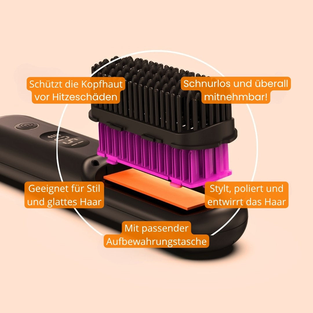 Cordless Hair Smoother & Straightening Brush | SleekStyle