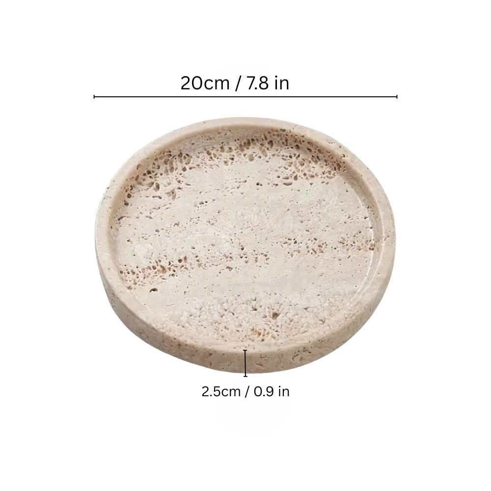 Elegant Round Natural Stone Tray for Stylish Decor