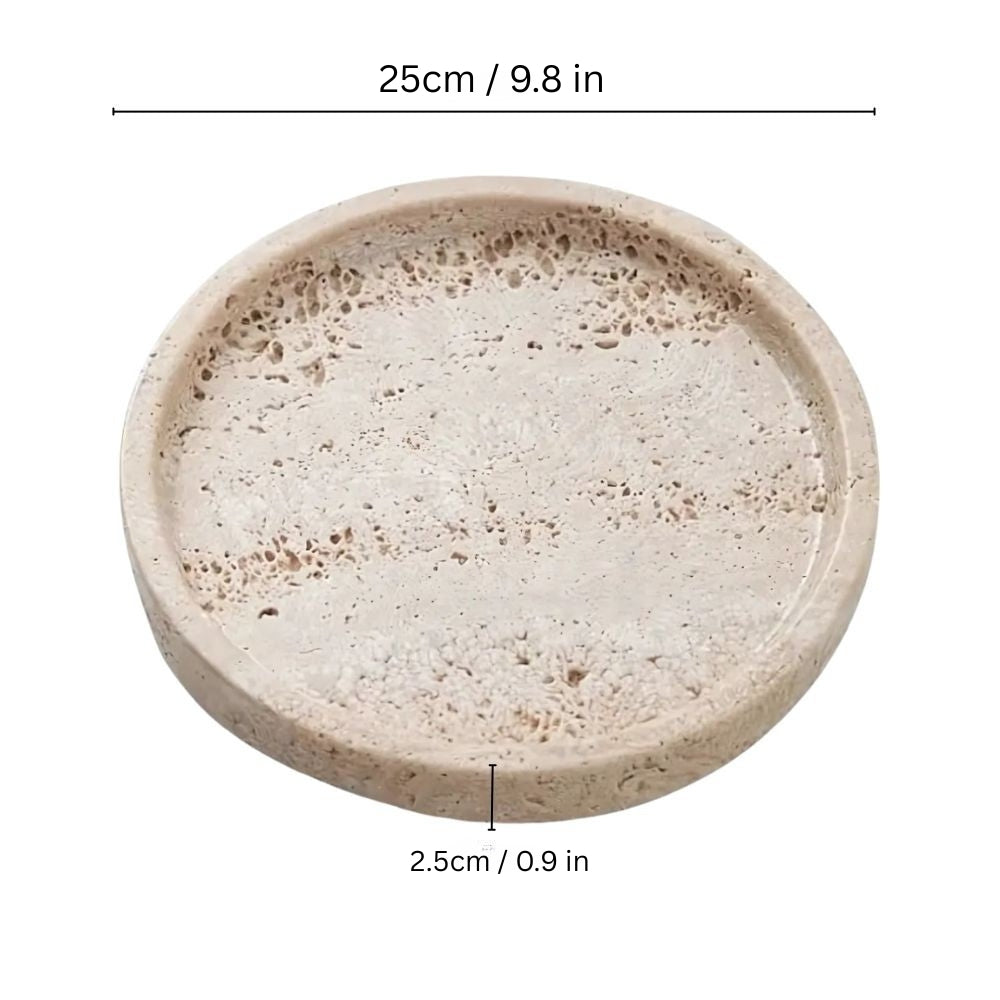 Elegant Round Natural Stone Tray for Stylish Decor