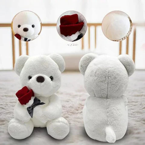 Endearing Plush Bear with Everlasting Rose