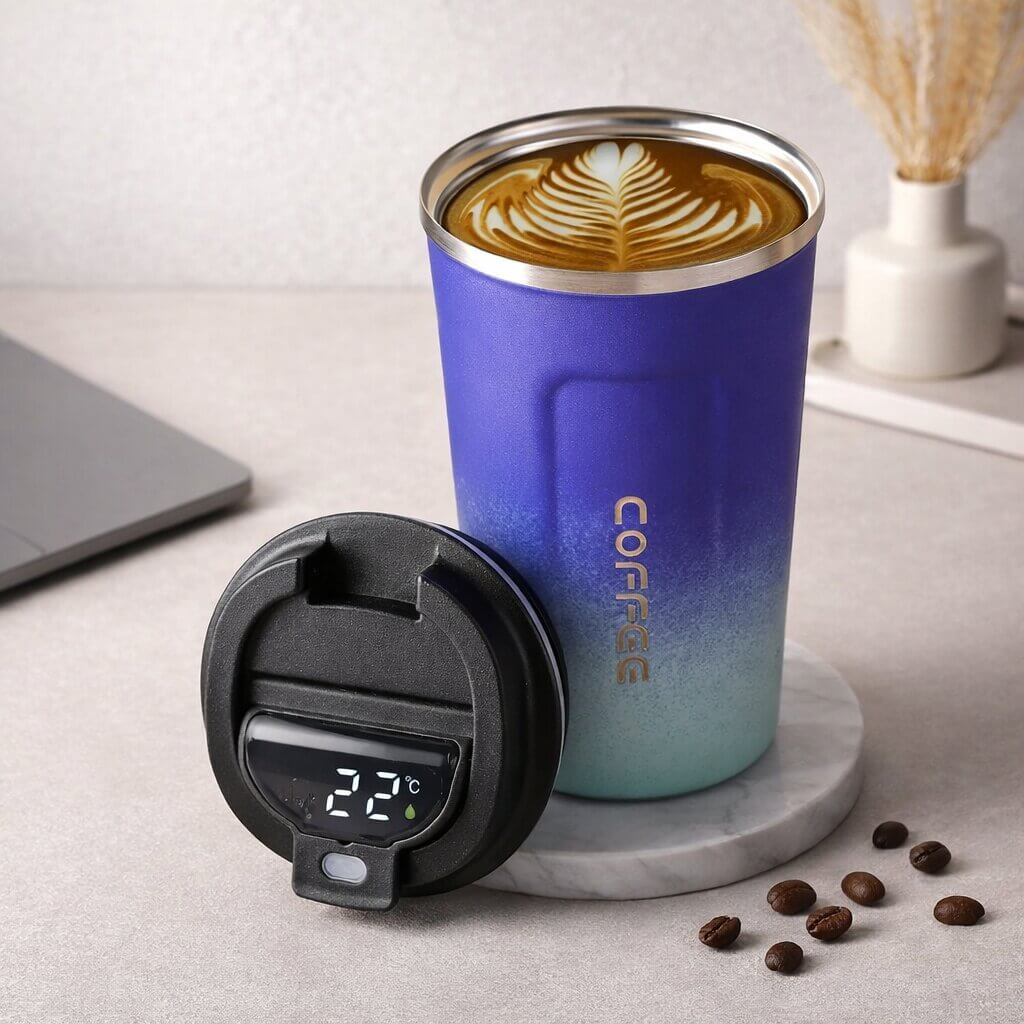 Smart Temperature Display Travel Mug | Steel Drinkware