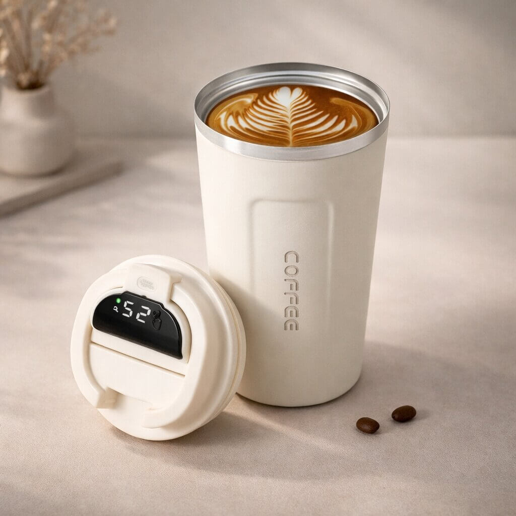 Smart Temperature Display Travel Mug | Steel Drinkware