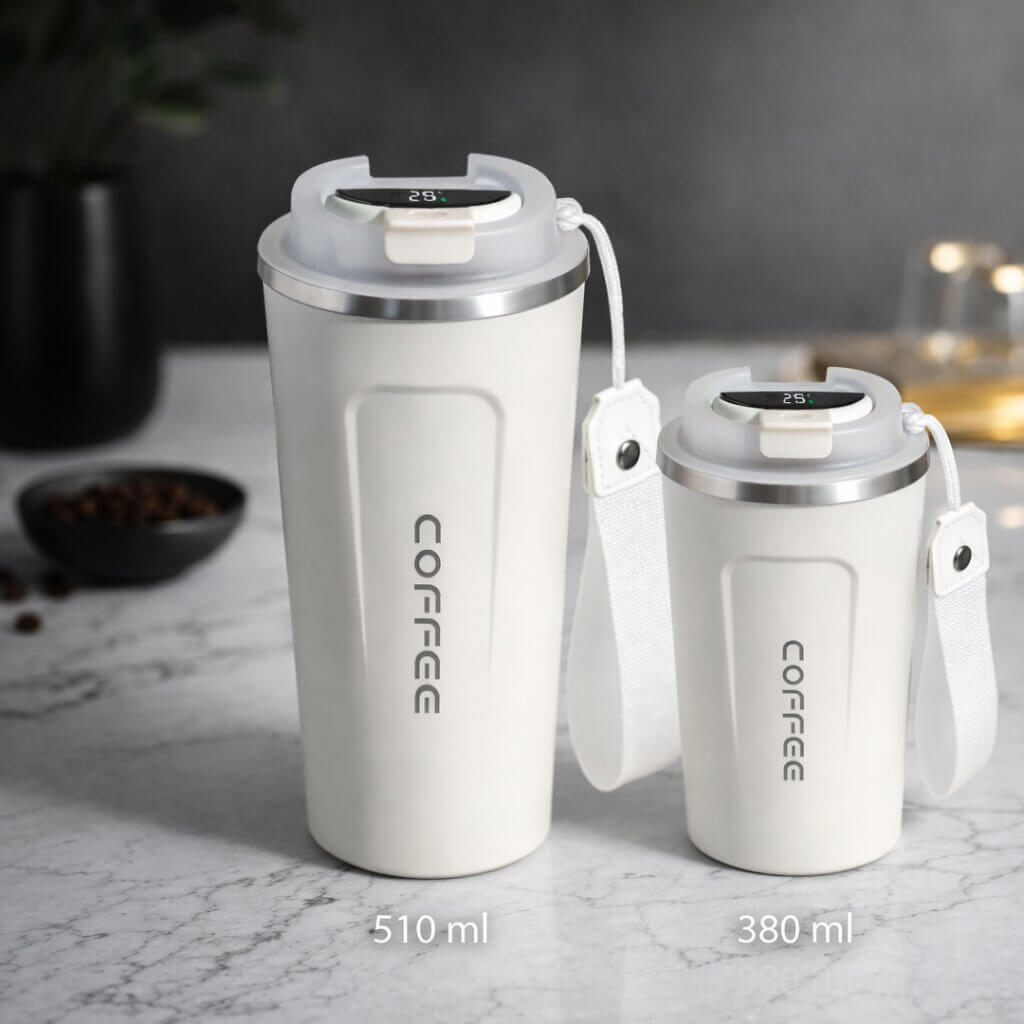 Smart Temperature Display Travel Mug | Steel Drinkware