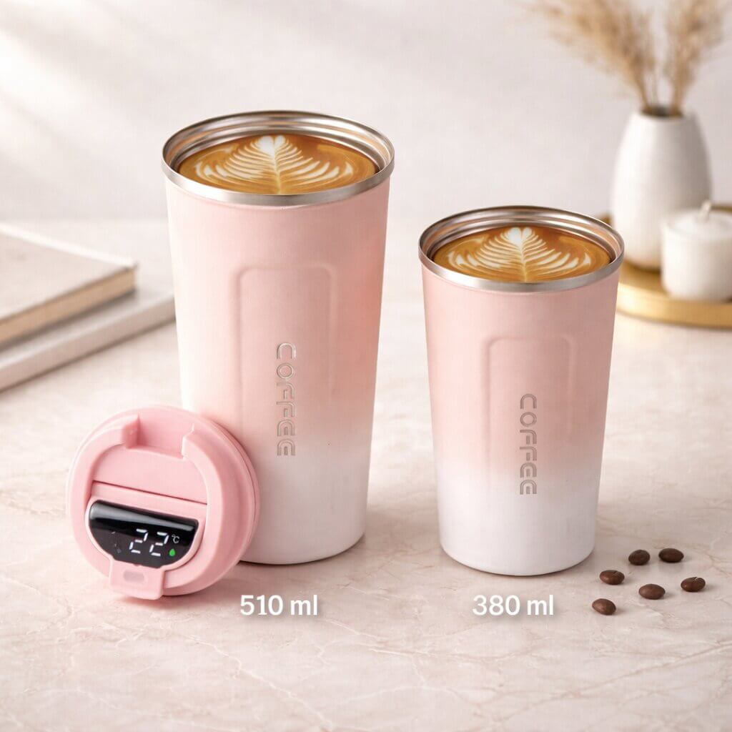 Smart Temperature Display Travel Mug | Steel Drinkware