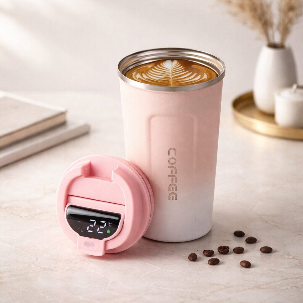 Smart Temperature Display Travel Mug | Steel Drinkware