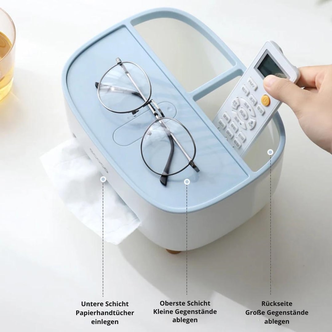 Compact Organizer with Tissue Holder & Smartphone Dock