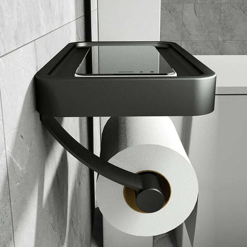 Stainless Steel Toilet Paper Holder with Storage Shelf