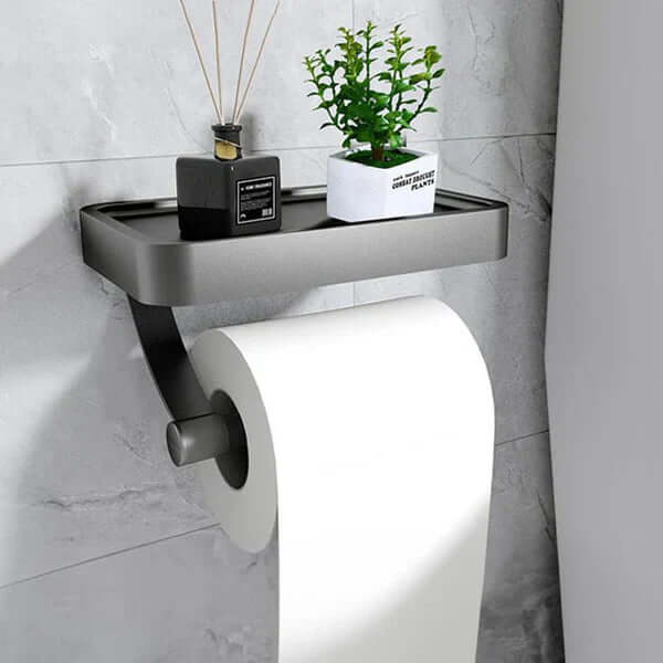 Stainless Steel Toilet Paper Holder with Storage Shelf