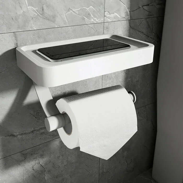Stainless Steel Toilet Paper Holder with Storage Shelf