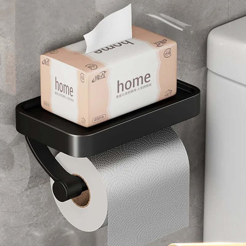 Stainless Steel Toilet Paper Holder with Storage Shelf