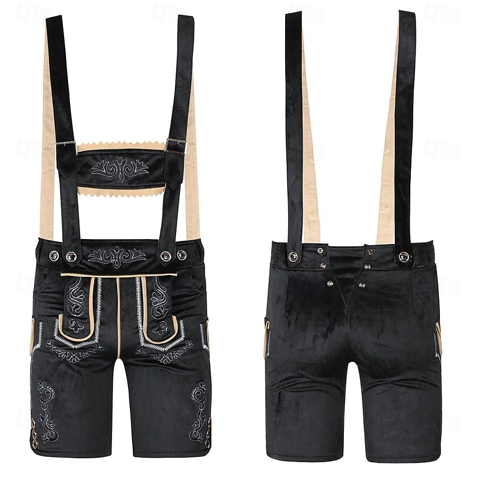 Traditional Bavarian Ensemble for Men | Complete Set with Lederhosen, Shirt, Socks & Hat