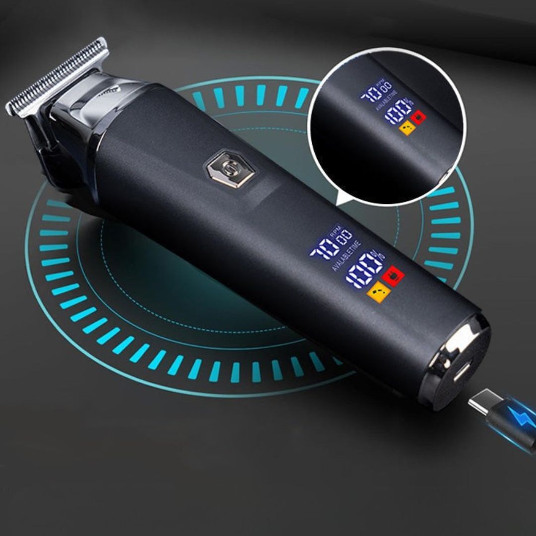 Precision Hair Clipper | Cordless Grooming Device with LED Display