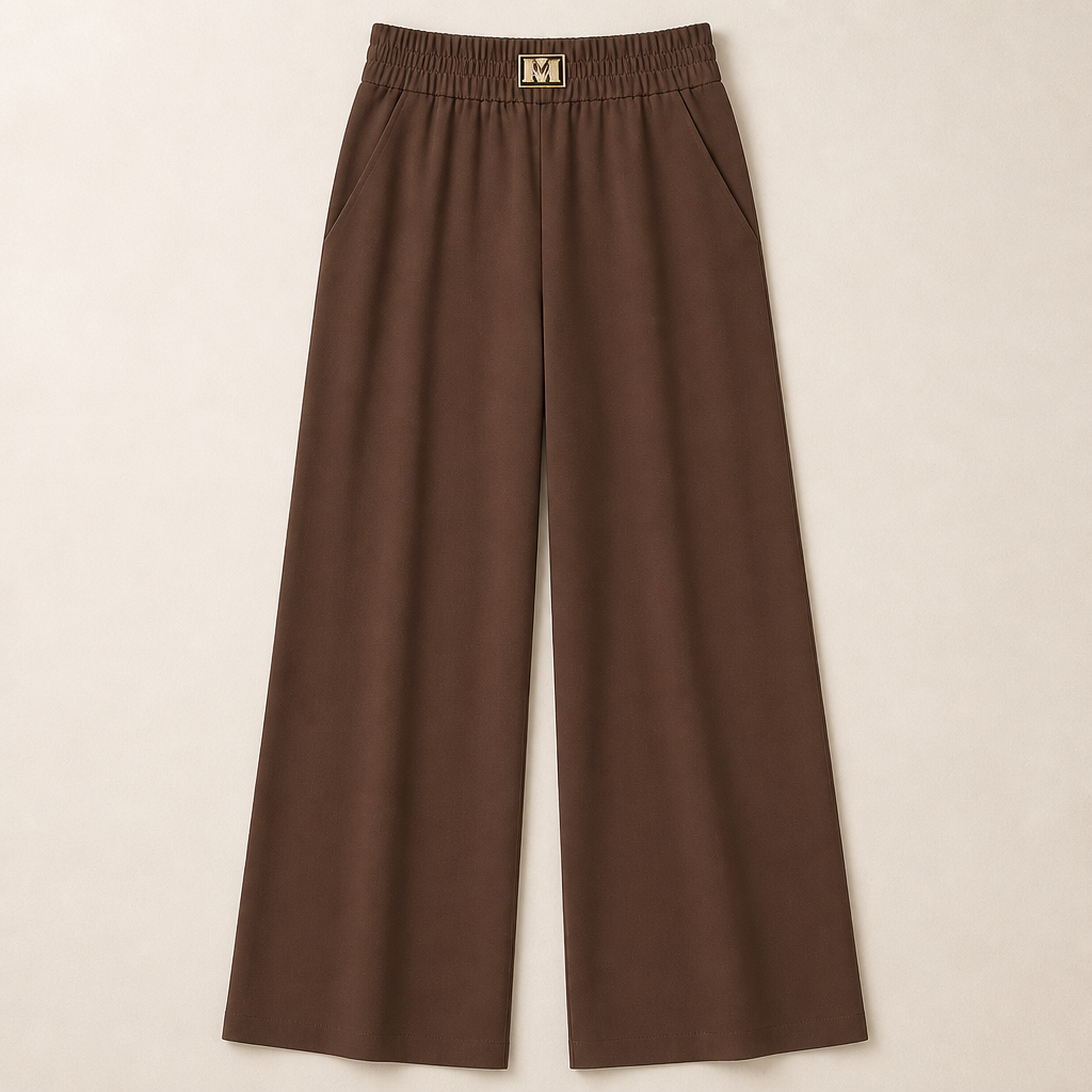 Verena™ – High-Waisted Smoothing Wide-Leg Pull-On Trousers with Gold Buckle