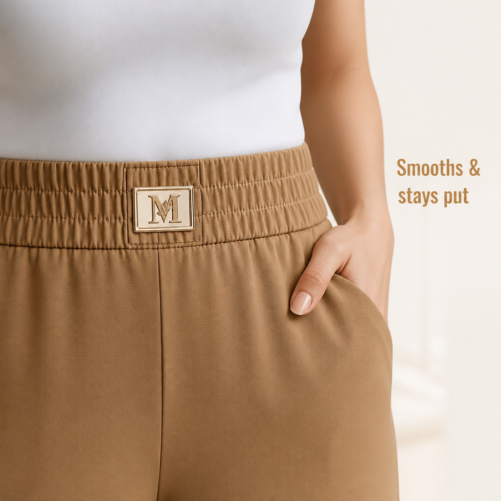 Verena™ – High-Waisted Smoothing Wide-Leg Pull-On Trousers with Gold Buckle