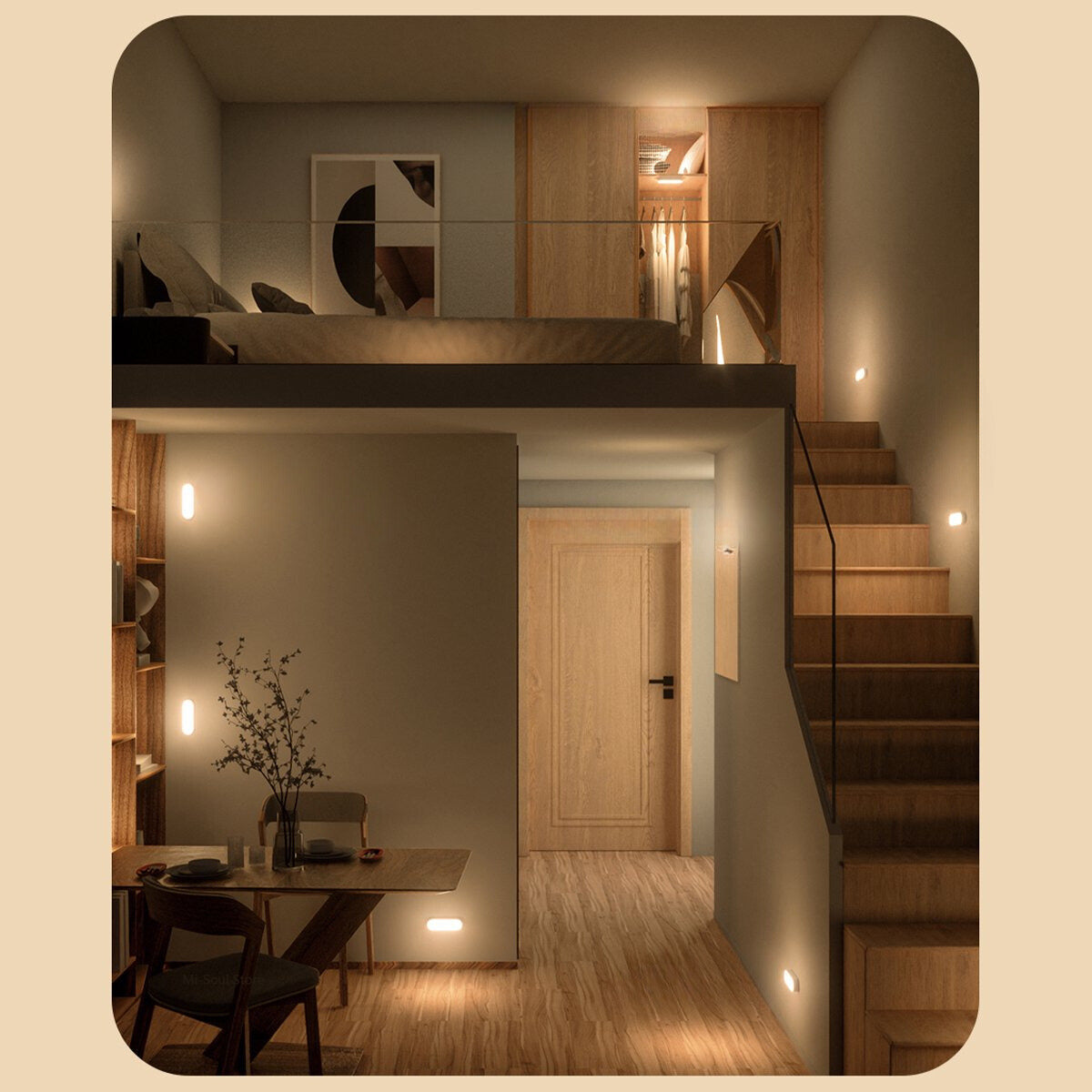 Smart Wireless Motion-Sensing Wall Light | Rechargeable Night Lamp