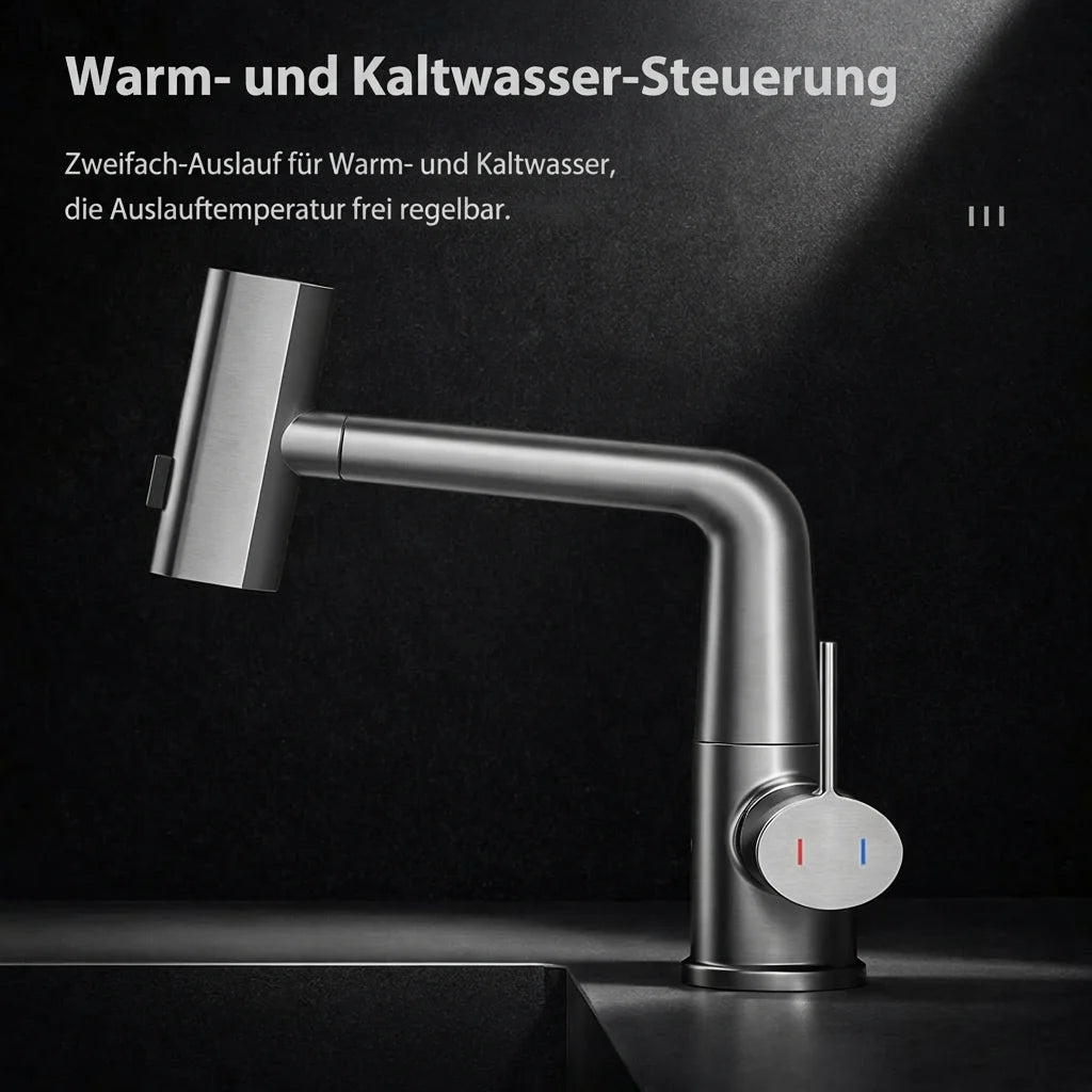 Versatile Kitchen Faucet with LED Display and 5 Spray Modes