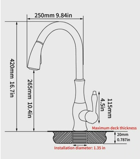 Versatile Kitchen Faucet | Pull-Down Sink Mixer | HomeFlow
