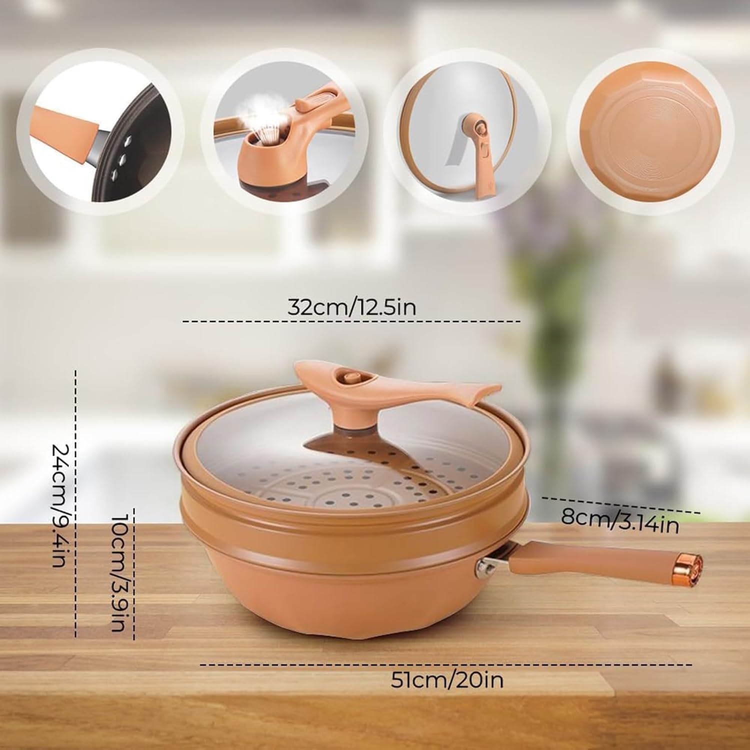 Induction-Compatible Non-Stick Wok for Effortless Cooking