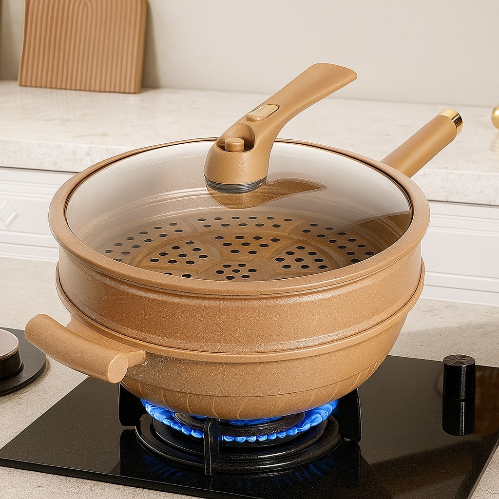 Induction-Compatible Non-Stick Wok for Effortless Cooking