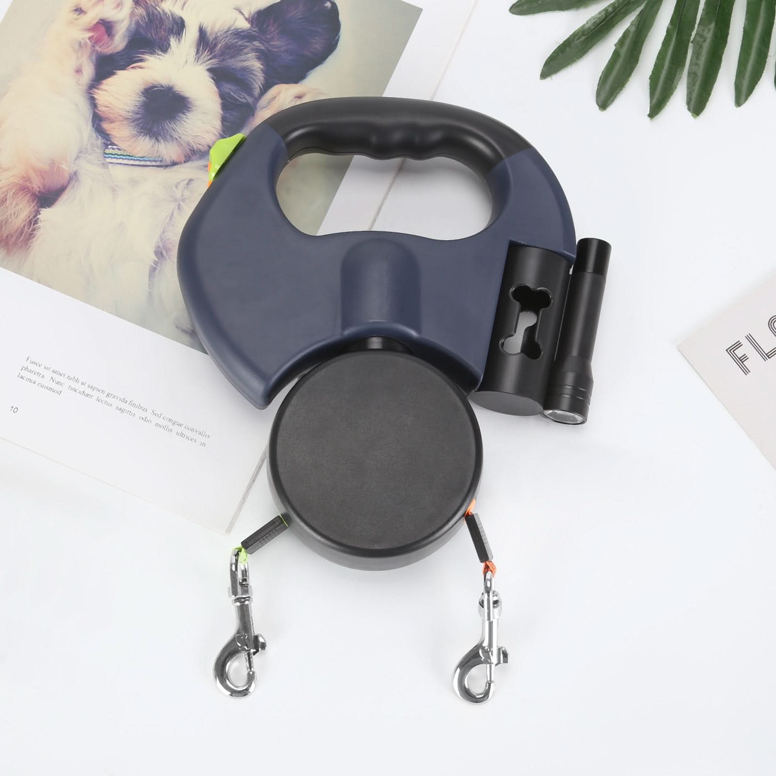 Dual Dog Walking Leash with Built-in LED Light