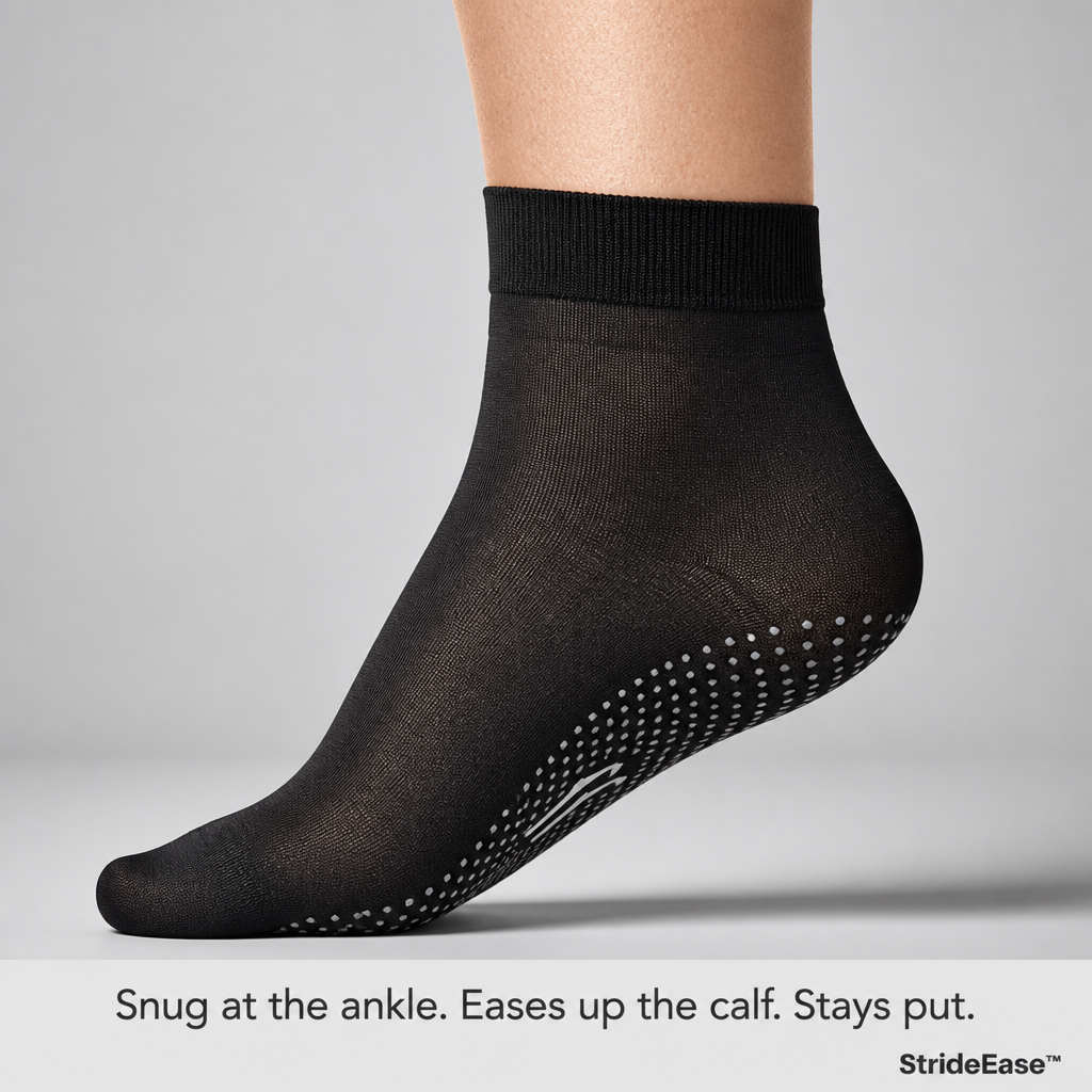 StrideEase™ — Beat the End-of-Shift Foot Ache with All-Day Graduated Compression