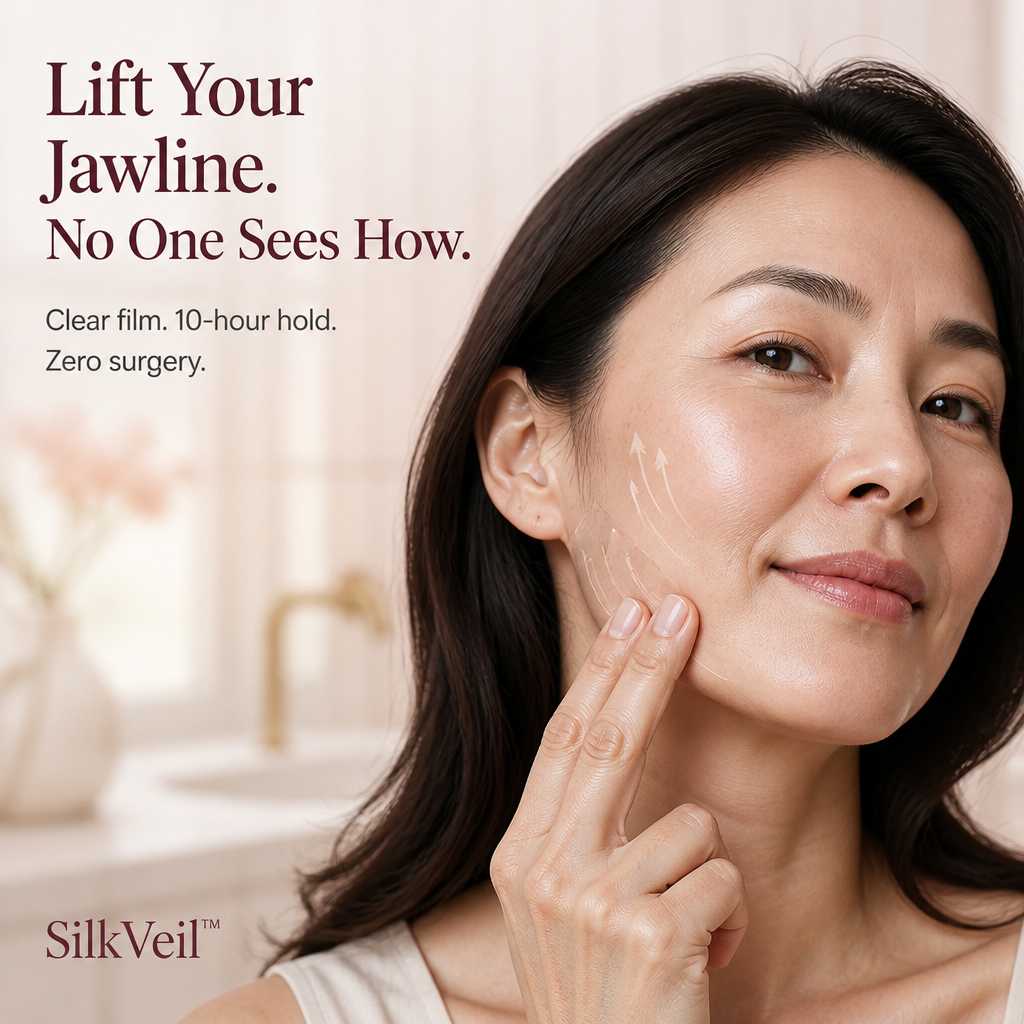 SilkVeil™ — Lift Your Jawline & Cheeks in Seconds With Film No One Sees